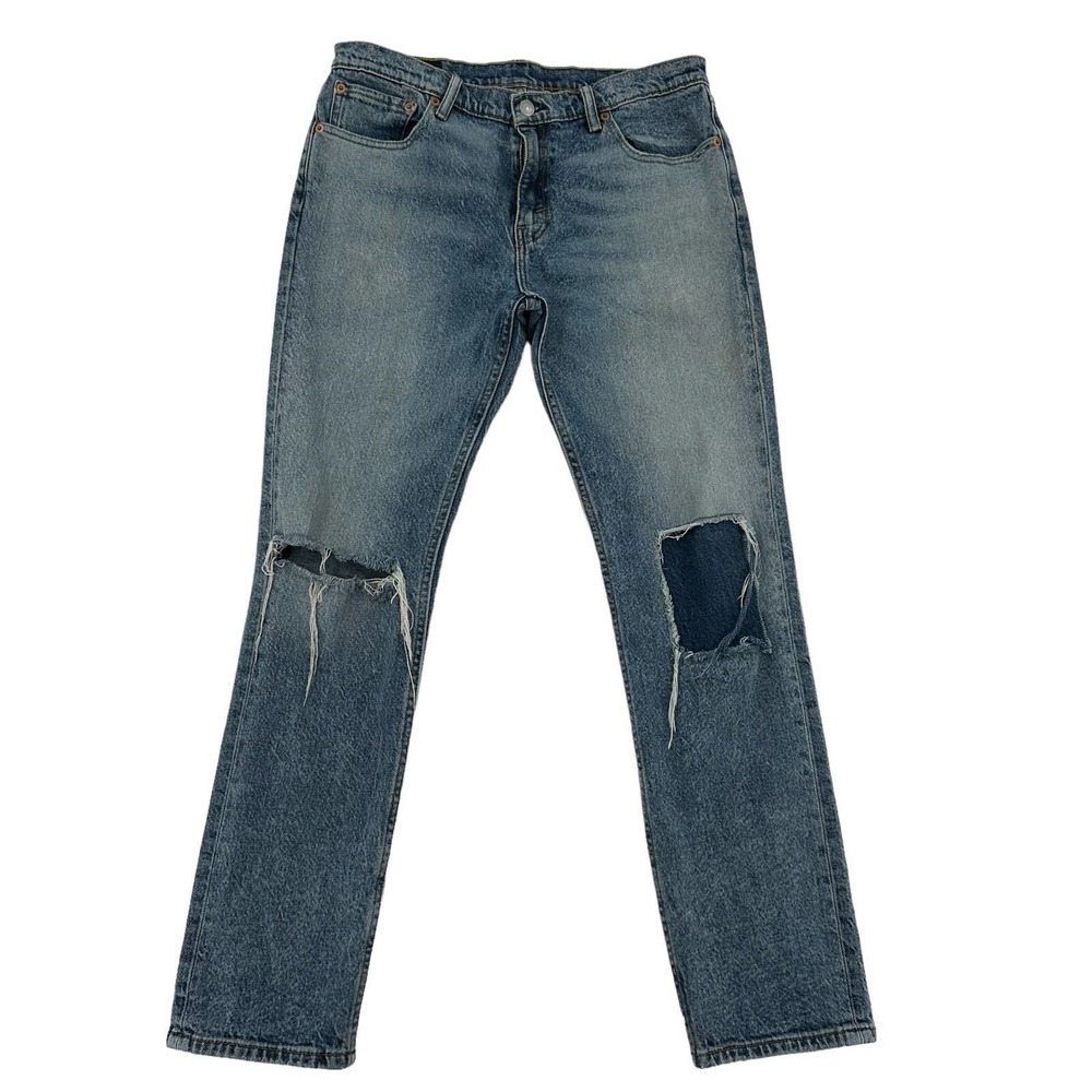 Levi Strauss 501 Original Fit Jeans Medium Wash Distressed Work Mens Size 32x30